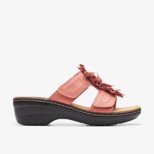 Clarks Merliah Raelyn Coral Leather Sandaler Dam Korall | NTU-784103