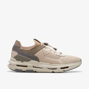 Clarks NXE Knit Ecru Combination Sneakers Herr Ecru | PMO-815407