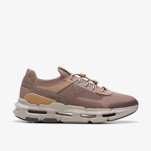 Clarks NXE Knit Pebble Combination Sneakers Herr Pebble | PVA-413982