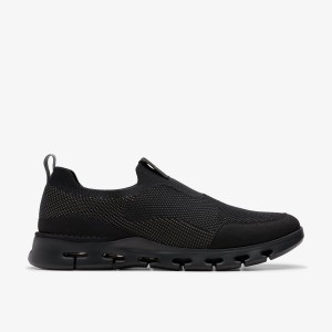 Clarks Nature X Ease Black Combination Sneakers Herr Svarta | EBC-198530