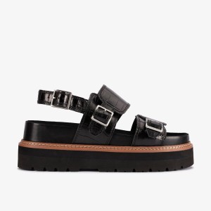 Clarks ORIANNA GLIDE Black Interest Platform Skor Dam Svarta | TCV-801796