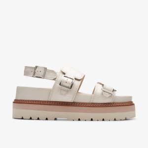 Clarks ORIANNA GLIDE Cream Interest Platform Skor Dam Grädde | HRN-861543