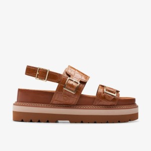 Clarks ORIANNA GLIDE Tan Interest Platform Skor Dam Bruna | IAY-018745
