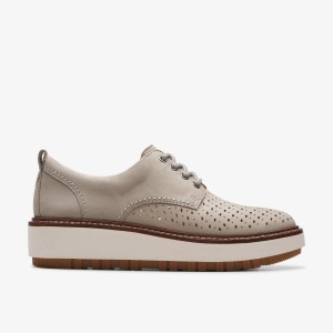 Clarks Orianna Move Stone Nubuck Platform Skor Dam Grå | DJH-549371