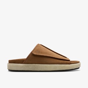Clarks Overleigh Slide Cola Suede Sandaler Herr Cola | MJP-984531