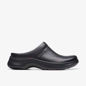 Clarks Pro Clog Black Leather Träskor Dam Svarta | YHD-297105