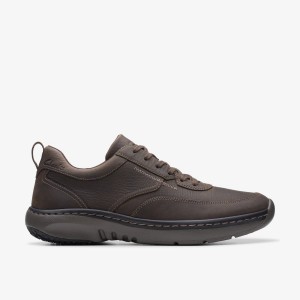 Clarks Pro Lace Dark Brown Tumbled Sneakers Herr Mörkbruna | ASJ-670351