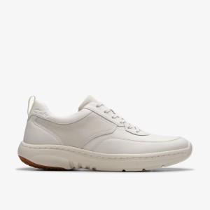 Clarks Pro Lace White Leather Sneakers Herr Vita | HMJ-289405