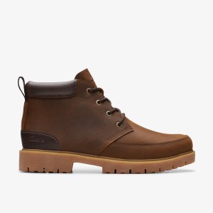 Clarks Rossdale Mid Beeswax Leather Stövlar Herr Beeswax | TYE-021368