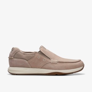 Clarks Sailview Step Light Grey Nubuck Slip On & Loafers Herr Ljusgrå | ESU-849762