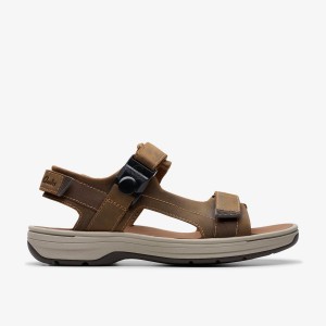 Clarks Saltway Trail Light Tan Leather Sandaler Herr Ljusbruna | TWS-342975