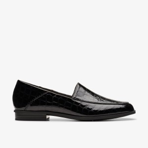 Clarks Sarafyna Freva Black Interest Slip On Dam Svarta | XZS-452136