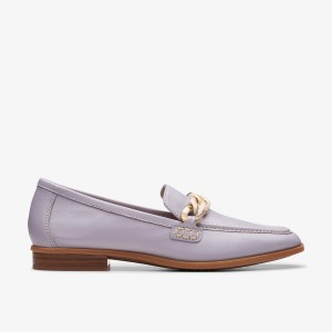 Clarks Sarafyna Iris Lilac Leather Slip On Dam Lila | TZJ-469518