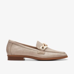 Clarks Sarafyna Iris Stone Leather Slip On Dam Grå | SGE-589467