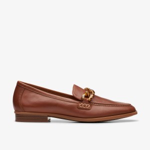 Clarks Sarafyna Iris Tan Leather Slip On Dam Bruna | CFI-462807