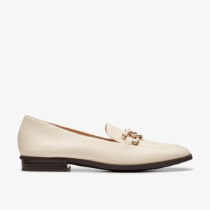 Clarks Sarafyna Rae Ivory Leather Slip On Dam Vita | HMZ-438271