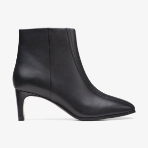Clarks Seren 55 Top Black Leather Stövlar Dam Svarta | UOF-014623