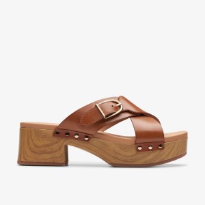 Clarks Sivanne Walk Tan Leather Träskor Dam Bruna | RGL-851692