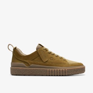 Clarks Somerset Lace Light Olive Suede Sneakers Herr Ljusolivgröna | NRI-493782