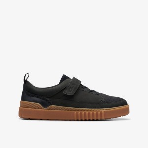 Clarks Somerset Tor Kid Black Sneakers Barn Svarta | KHZ-612395