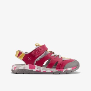 Clarks Steggy Roar Kid Pink Combination Sandaler Barn Rosa | HYB-895642