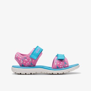 Clarks Surfing Tide Kid Hot Pink Sandaler Barn Rosa | CKO-746305