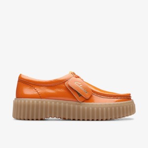 Clarks Torhill Bee Orange Patent Platform Skor Dam Orange | KOL-750132
