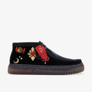 Clarks Torhill Hi Black Velvet Stövlar Herr Svarta | LBH-978531
