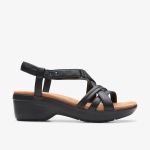 Clarks Tuleah May Black Leather Kilklack Dam Svarta | ETN-347150