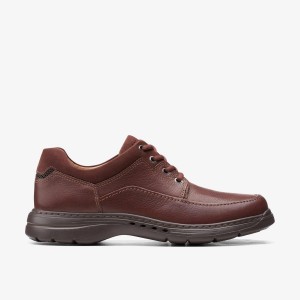 Clarks Un Brawley Lace Mahogany Leather Finskor Herr Mahogany | LKD-658403