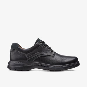 Clarks Un Brawley Pace Black Leather Finskor Herr Svarta | NAQ-813076