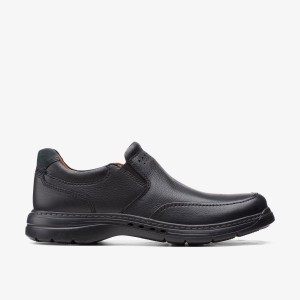 Clarks Un Brawley Step Black Leather Finskor Herr Svarta | ZPD-780215