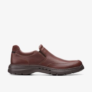 Clarks Un Brawley Step Mahogany Leather Finskor Herr Mahogany | PHF-945816
