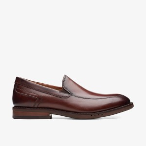 Clarks Un Hugh Step Brown Leather Finskor Herr Bruna | CGE-301684