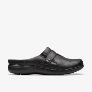 Clarks Un Loop Ease Black Leather Träskor Dam Svarta | ETL-123940