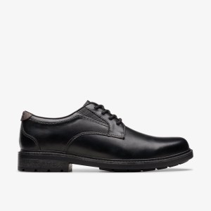 Clarks Un Shire Low Black Leather Finskor Herr Svarta | MIZ-157420