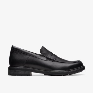 Clarks Un Shire Step Black Leather Finskor Herr Svarta | RXP-281679