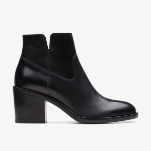 Clarks Valvestino Lo Black Leather Stövlar Dam Svarta | IDZ-826739