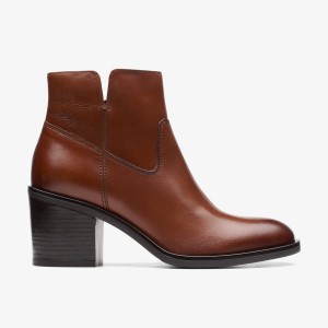 Clarks Valvestino Lo Dark Tan Leather Stövlar Dam Mörkbruna | HNX-059726