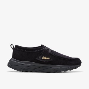 Clarks Walla Eden Lo Black Suede Wallabees Herr Svarta | KBJ-813029