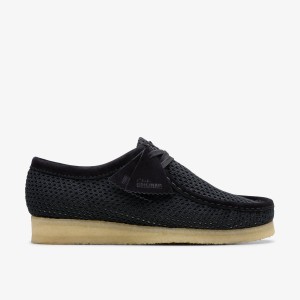 Clarks Wallabee Black Mesh Wallabees Herr Svarta | JSZ-476950