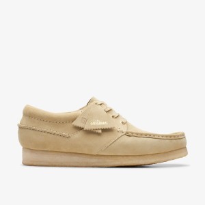 Clarks Wallabee Boat Maple Suede Wallabees Herr Maple | NVY-712549