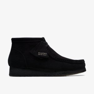 Clarks Wallabee Boot Black Suede Wallabees Herr Svarta | EMH-984735