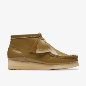 Clarks Wallabee Boot Dark Olive Patent Stövlar Dam Mörkolivgröna | ZFC-690132