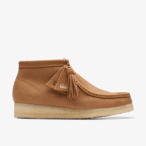 Clarks Wallabee Boot Mid Tan Leather Stövlar Dam Bruna | DTU-957823