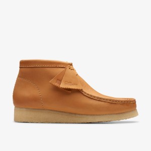 Clarks Wallabee Boot Mid Tan Leather Wallabees Herr Bruna | GBY-608943