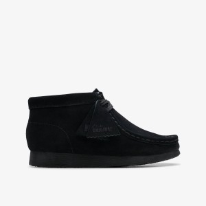 Clarks Wallabee Boot Older Black Suede Originals Skor Barn Svarta | WAM-952814