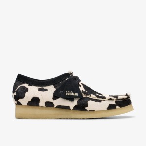 Clarks Wallabee Cow Print HairOn Wallabees Herr Cow Print HairOn | NVO-607924