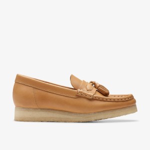 Clarks Wallabee Loafer Mid Tan Leather Slip On Dam Bruna | IDJ-925786