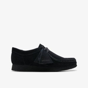 Clarks Wallabee Older Black Suede Originals Skor Barn Svarta | VYL-938014